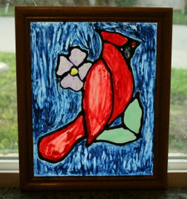 Red Cardinal Stain Glass Faux @loving5kids