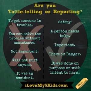 Tattle Telling or Reporting