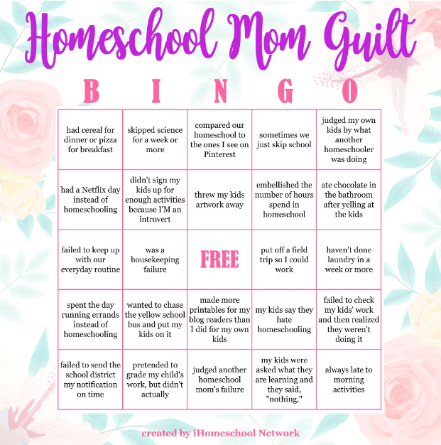 Mom Guilt Bingo