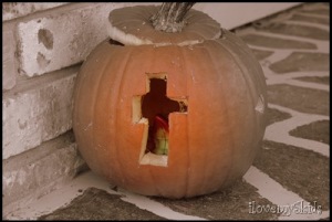 Cross Pumpkin Lantern