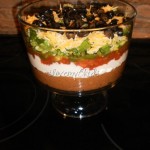 Mexican Dip in Trifle Bowl