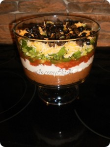 Mexican Dip in Trifle Bowl
